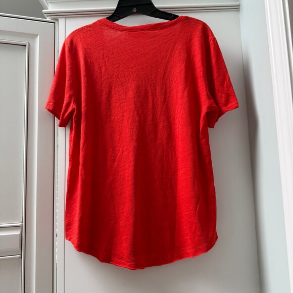 78 & Sunny Pacific Coast V-Neck Short Sleeve Slub Tee, Size M, Fiery Red - Picture 3 of 9
